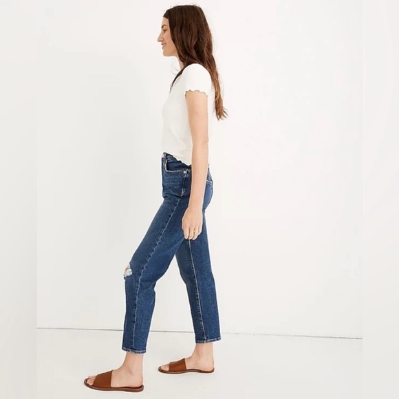 MADEWELL DISTRESSED COMFORT STRETCH EDITION MOM JEAN SIZE 27 - Picture 2 of 15